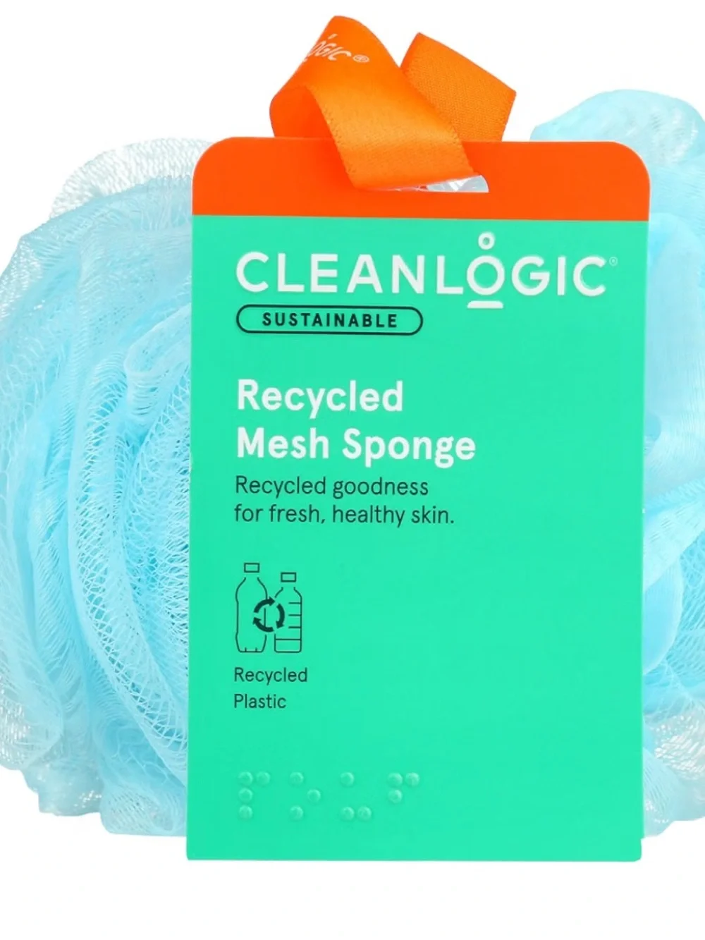 NWT Cleanlogic Recycled Mesh Sponge Loofah For Shower or Bath